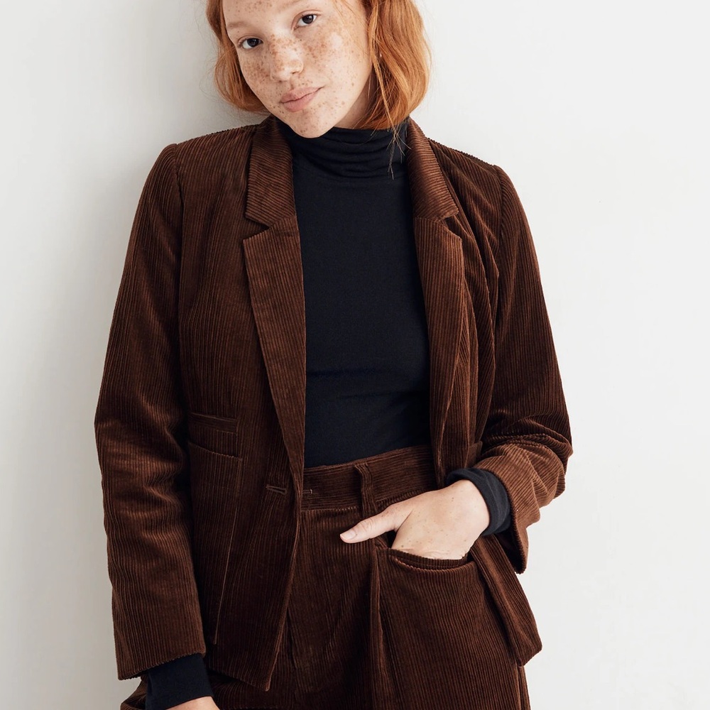 Madewell Brown Corduroy Blazer